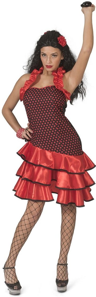 Spaans & Mexicaans Kostuum | Cassandra Castagnetta Flamenco Danseres | Vrouw | Maat 36-38 | Carnaval kostuum | Verkleedkleding